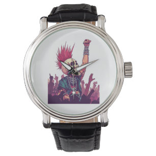 Rock N� Schädel � Lustiges Punk-Skelett-Konzert Armbanduhr