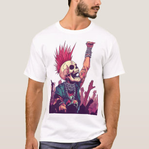 Rock N� Schädel � Lustiges Punk-Skelett-Konzert T-Shirt