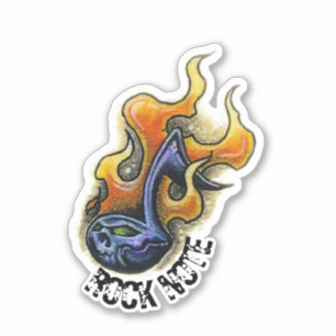 Rock Noten Zeichnung Aufkleber