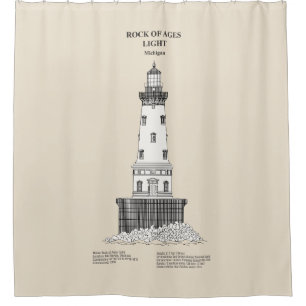 Rock of Ages Lighthouse - Michigan - SBD Duschvorhang