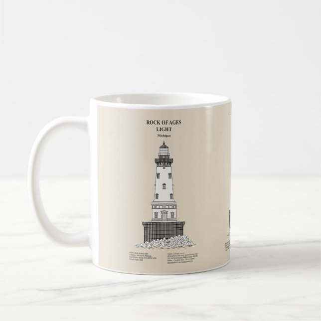 Rock of Ages Lighthouse - Michigan - SBD Kaffeetasse (Links)