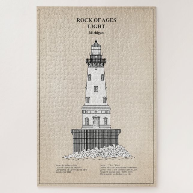Rock of Ages Lighthouse - Michigan - SBD Puzzle (Vertikal)