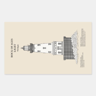 Rock of Ages Lighthouse - Michigan - SBD Rechteckiger Aufkleber