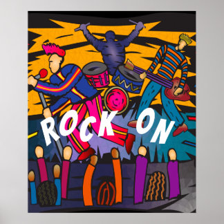 "Rock On" Band Concept Music Art Poster