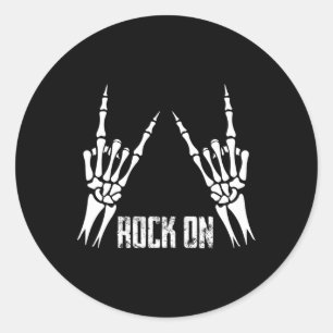 Rock on Band T-Shirts für Frauen Rock and Roll s f Runder Aufkleber