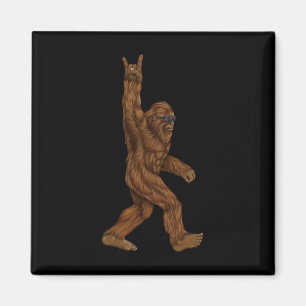 Rock on Bigfoot Sasquatch Lieben Rock und Roll Sun Magnet