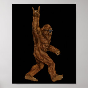 Rock on Bigfoot Sasquatch Lieben Rock und Roll Sun Poster