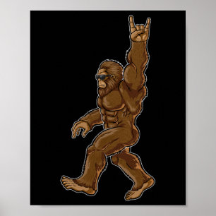 Rock on Bigfoot Sasquatch Lieben Rock und Roll Sun Poster
