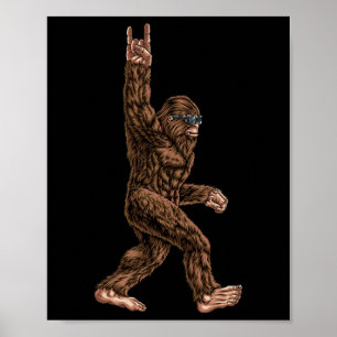 Rock on Bigfoot Sasquatch Lieben Rock und Roll Sun Poster