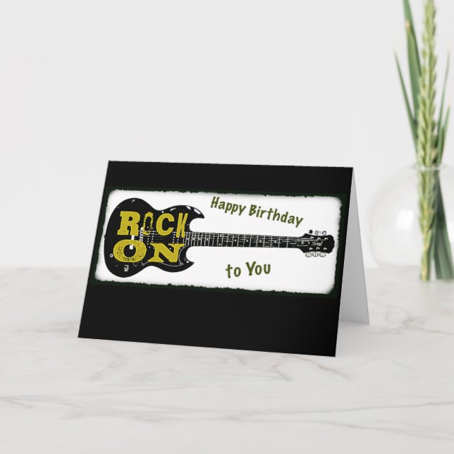 Rock on Birthday Card Karte (Vorderseite)