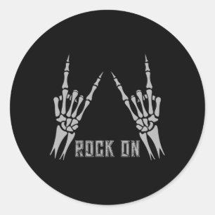Rock on Bynd T-Shirts für Frauen Rock and Roll s f Runder Aufkleber