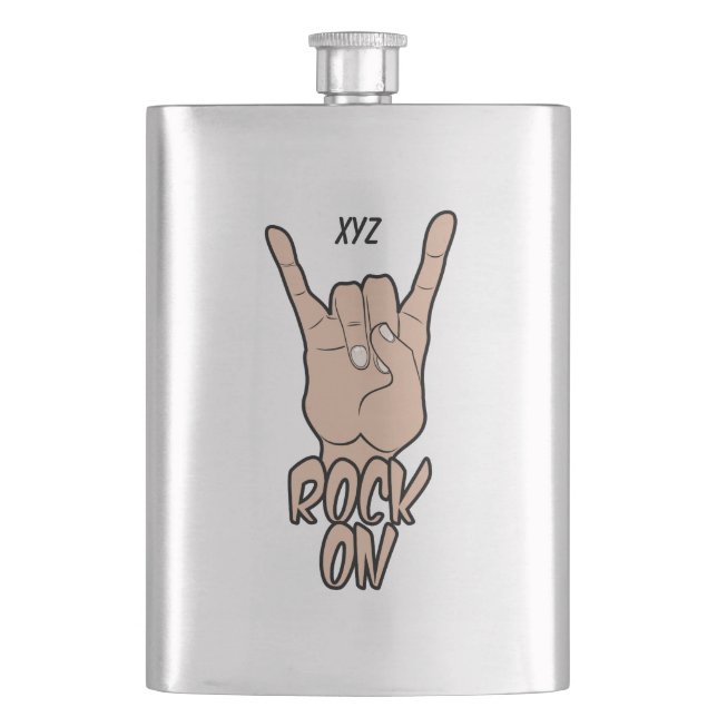 ROCK On custom monogram flask Flachmann (Vorderseite)