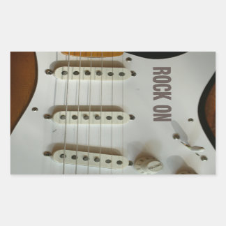 Rock on Electric Guitar Rechteckiger Aufkleber