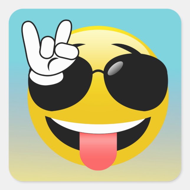 Rock on Emoji Ombre Stickers (Vorderseite)