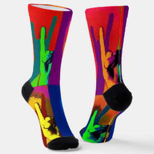 Rock on Everybody - You Rock Hand Signs Socks Socken