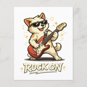Rock On Gitarre Hund Lustige Rockmusik Flyer