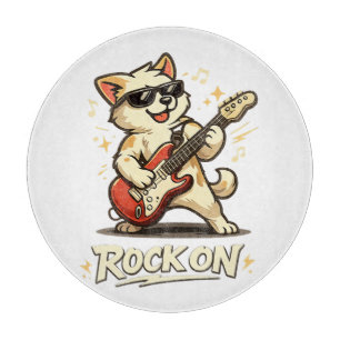 Rock On Gitarre Hund Lustige Rockmusik Schneidebrett