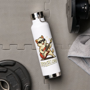 Rock On Gitarre Hund Lustige Rockmusik Trinkflasche