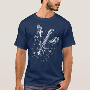Rock on Gitarre mit Angel Wing Guitar Cool Graphic T-Shirt