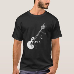 Rock on Gitarre Neck mit einem süßen Rock & Roll S T-Shirt