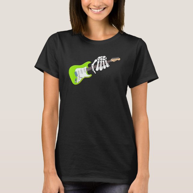 Rock On Guitar Neck - With A Sweet Rock & Roll Ske T-Shirt (Vorderseite)