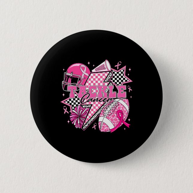 Rock on Halloween Kegelmuster Skeletthand Button (Vorderseite)