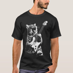 Rock On Katze spielt Gitarre Rock And Roll Musik S T-Shirt