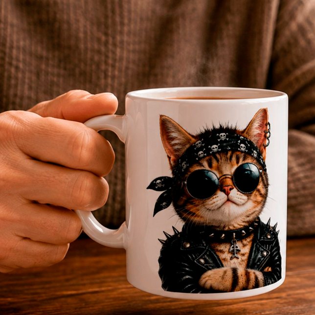 Rock On! – Personalized Rock Cat Kaffeetasse (Von Creator hochgeladen)