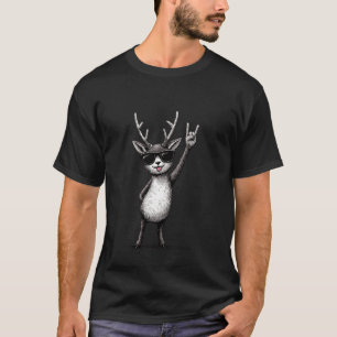 Rock On Reh mit Sonnenbrille Lustige Stimmung T-Shirt