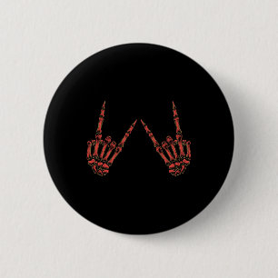 Rock on Rock and Roll Skeleton Hands - für Konzert Button