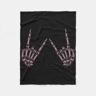 Rock on Rock and Roll Skeleton Hands - für Konzert Fleecedecke