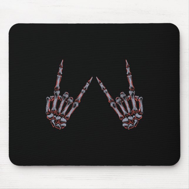 Rock on Rock and Roll Skeleton Hands - für Konzert Mousepad (Vorne)