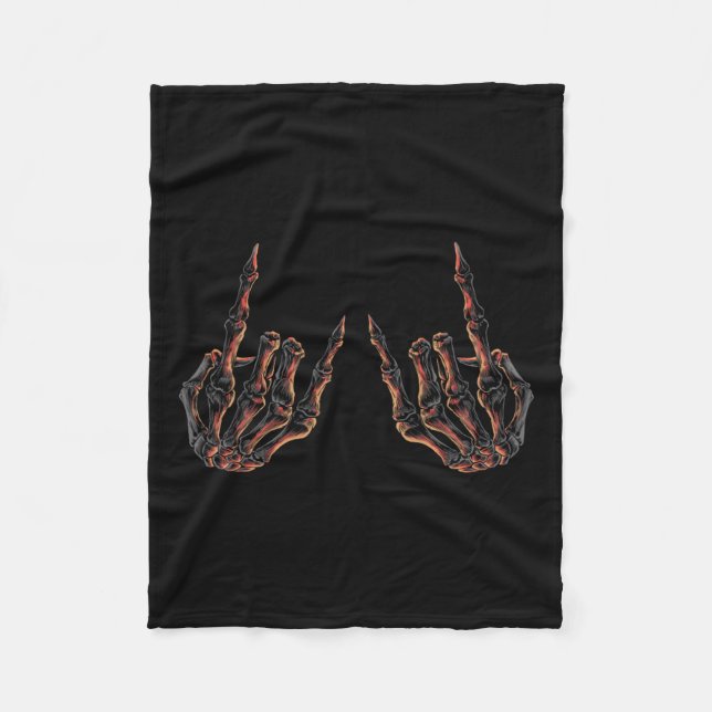 Rock On Rock Star Buddy Konzert - Halloween Skelet Fleecedecke (Vorderseite)