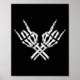 Rock On Rock Star Konzert Buddy Skeleton Hands Hal Poster