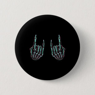 Rock On Rock Star Skeleton Hands - Concert Band Gr Button