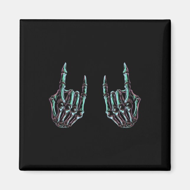 Rock On Rock Star Skeleton Hands - Concert Band Gr Magnet (Vorne)
