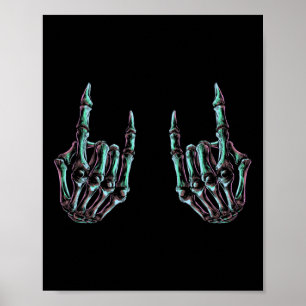 Rock On Rock Star Skeleton Hands - Concert Band Gr Poster