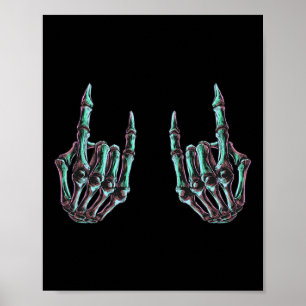 Rock On Rock Star Skeleton Hands - Concert Band Gr Poster