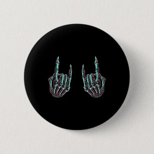 Rock On Rock Star Skeleton Hands - Konzert Bynd Gr Button