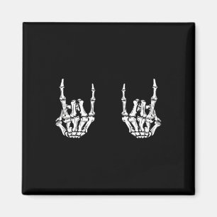 Rock On Rock Star Skeleton Hands Rocker Funny Hall Magnet