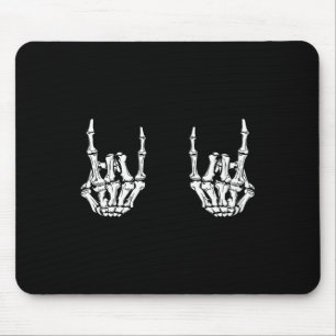 Rock On Rock Star Skeleton Hands Rocker Spaß Hallo Mousepad