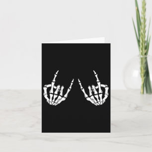 Rock On Rock Star Skeleton Hands Rocker Spooky Hal Karte