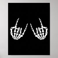 Rock On Rock Star Skeleton Hands Rocker Spooky Hal