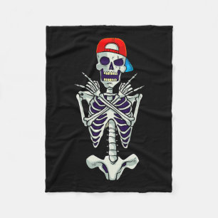 Rock on Rocker Skeleton Hands Kostüm Funny Hallow Fleecedecke