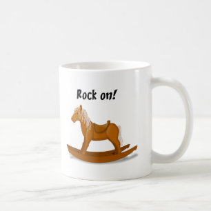 Rock on Rocking Horse Niedlich Kids Cartoon Art Tasse