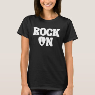 Rock On Rock'n'Roll Guitar Rock Music Plektrum T-Shirt
