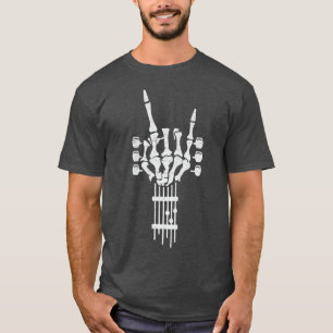 Rock On Skeleton Gitarre Neck Gitarrist Rock & Rol T-Shirt
