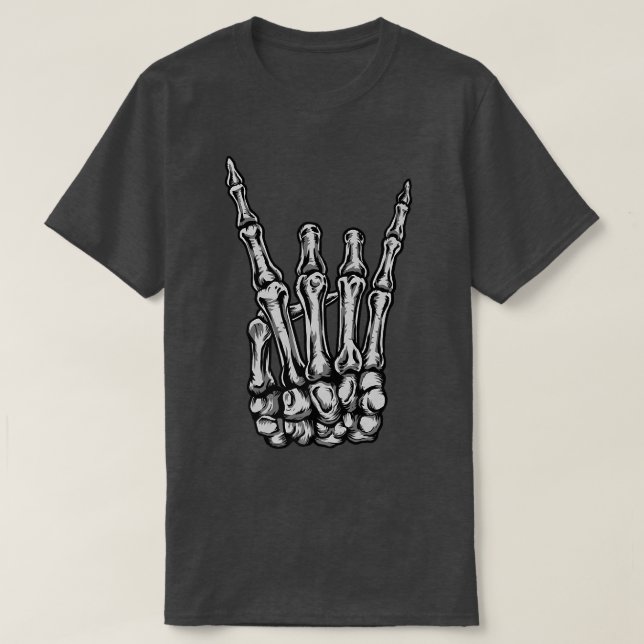 Rock On Skeleton Hand  Don't Stop After The Concer T-Shirt (Design vorne)