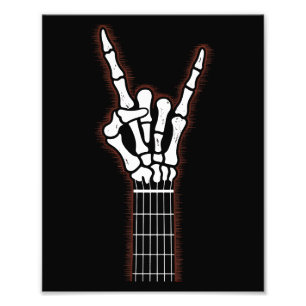 Rock On Skeleton Hand Gitarren-Geschenke Fotodruck