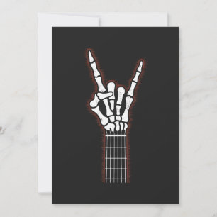 Rock on Skeleton Hand Gitarrengeschenke Einladung